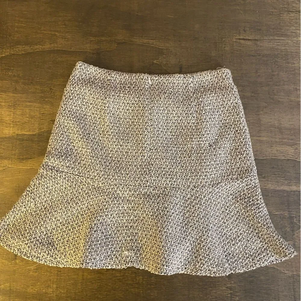 Ann Taylor Black and White Tweed Mini Skirt